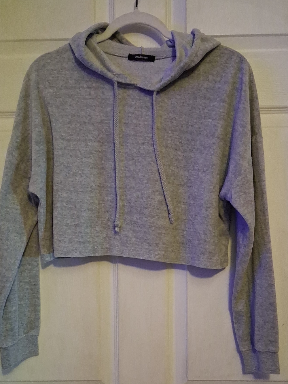 Ambiance Crop Hoodie Sweatshirt - Gray